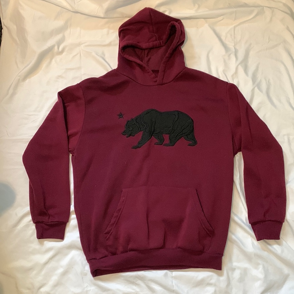 Maroon California Bear symbol hoodie